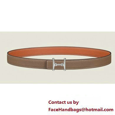 Hermes Mors H belt buckle & Reversible leather strap 24 mm 05 2023